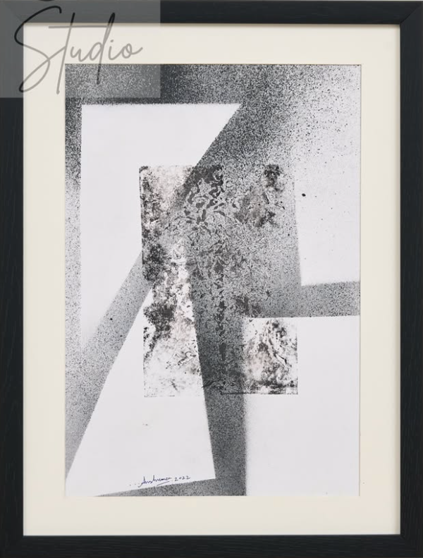 Ash Geometry — Mixed media on paper